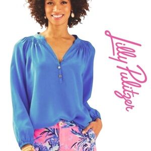 NWT | Lilly Pulitzer | Elsa Top/Blouse | Large | Lapis Blue